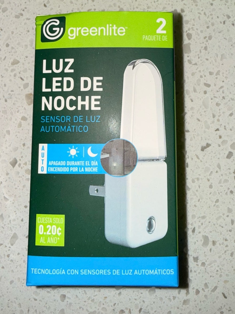 Greenlite LED Dusk-to-Dawn Automatic Sensor Night-Lights 2-Pack NIB